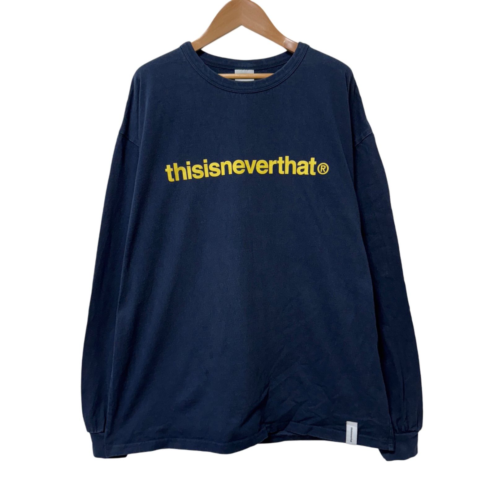古着 thisisneverthat ネバザ Tシャツ ロンT 長袖 アームロゴ ディスイズネバーザット ロンT XLサイズ ネイビー