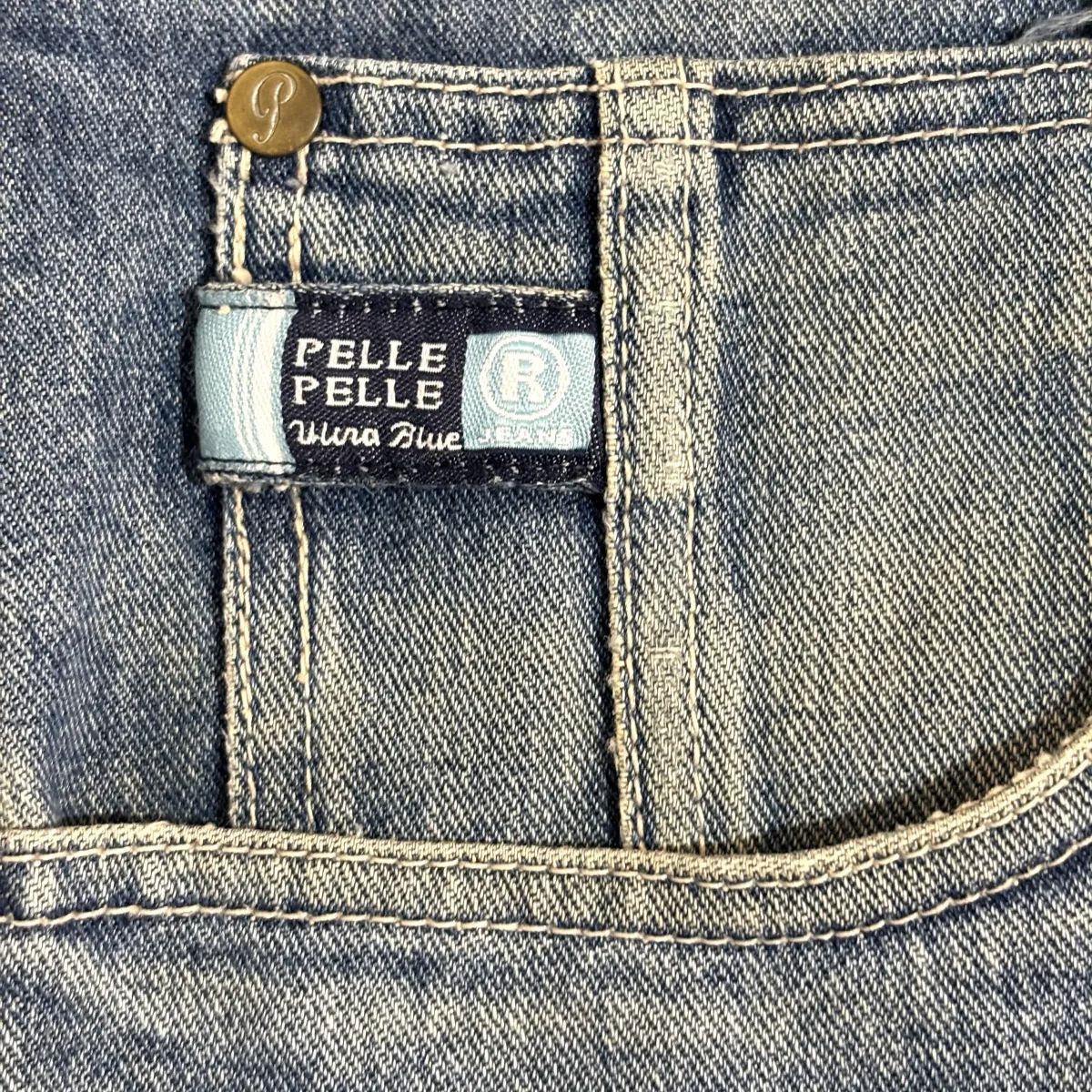 90s PELLE PELLE DENIM PANTS W38 ULTRA BLUE ペレペレ デニム