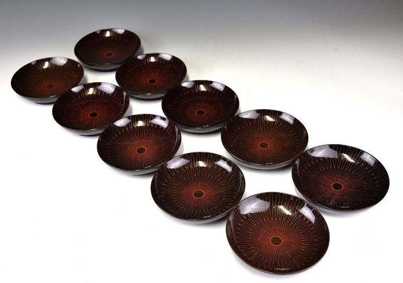 蔵C6710b 時代 堅地木製網手菓子椀 十組 WWW_IBETON_RU