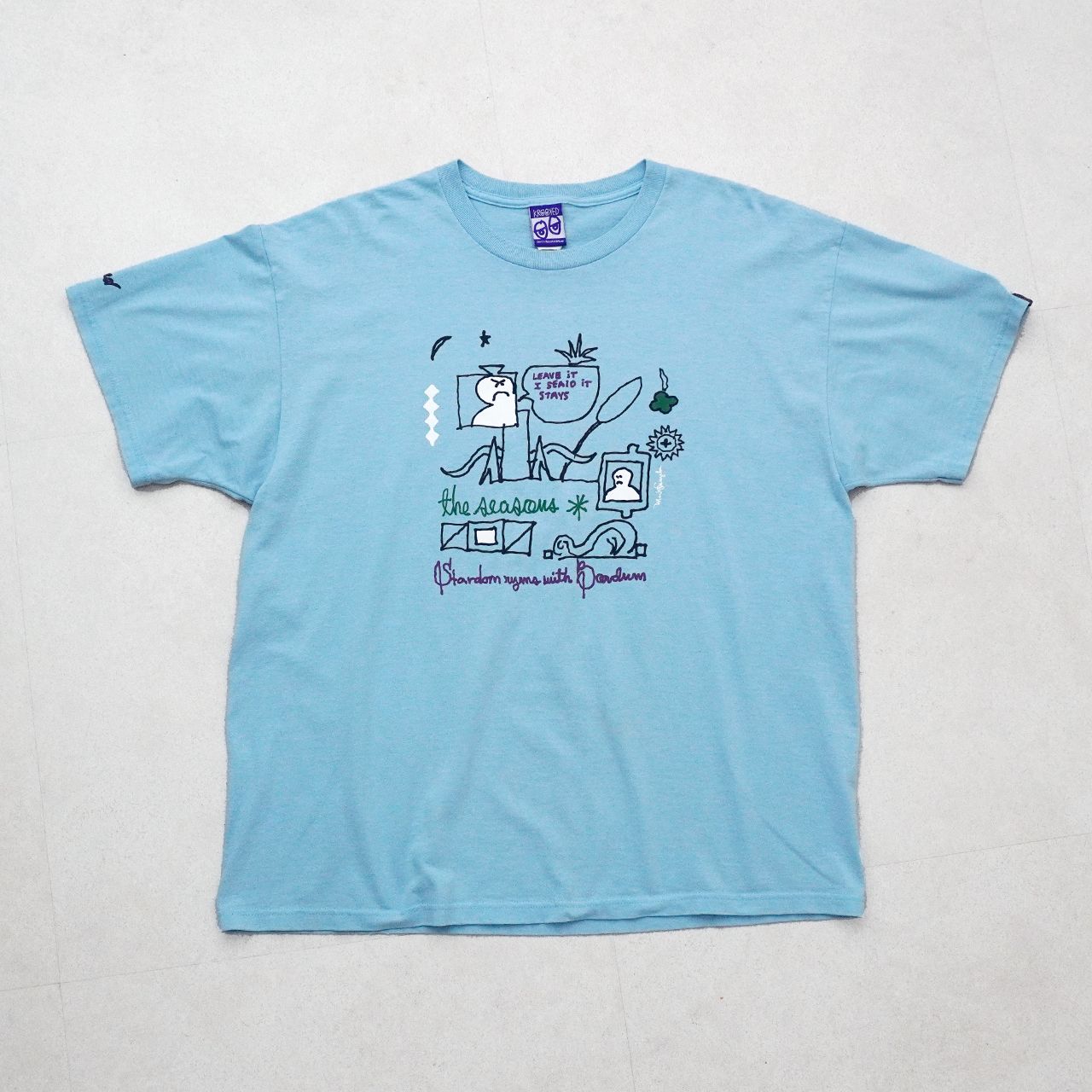 KROOKED 90s クルキッド MARK GONZALES マーク ゴンザレス 元REALライダー S|S Tee XL ライトブルー