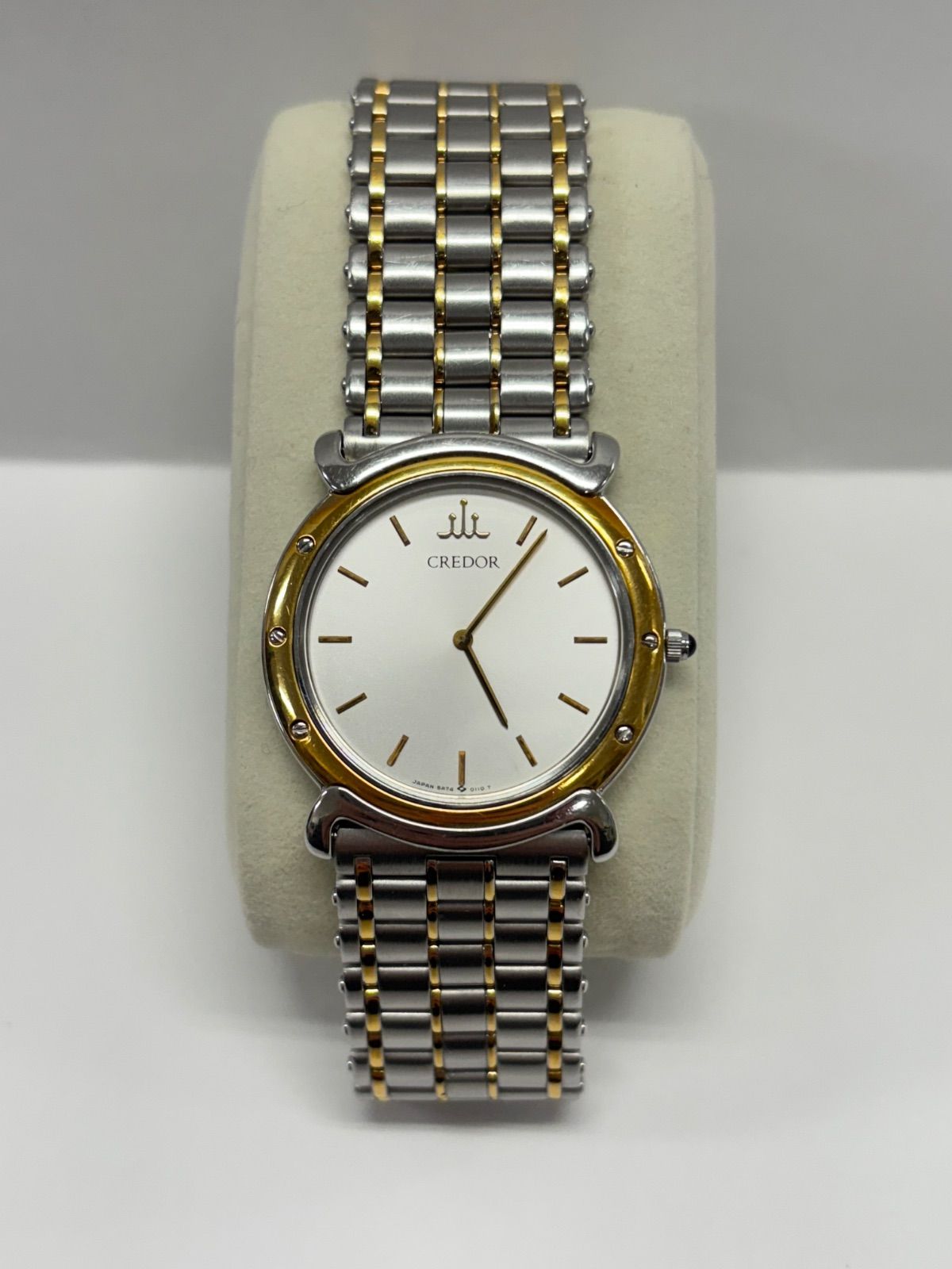 SEIKO CREDOR 【5A74-0050】腕時計クォーツ18KTベゼル 稼働品 SEIKO