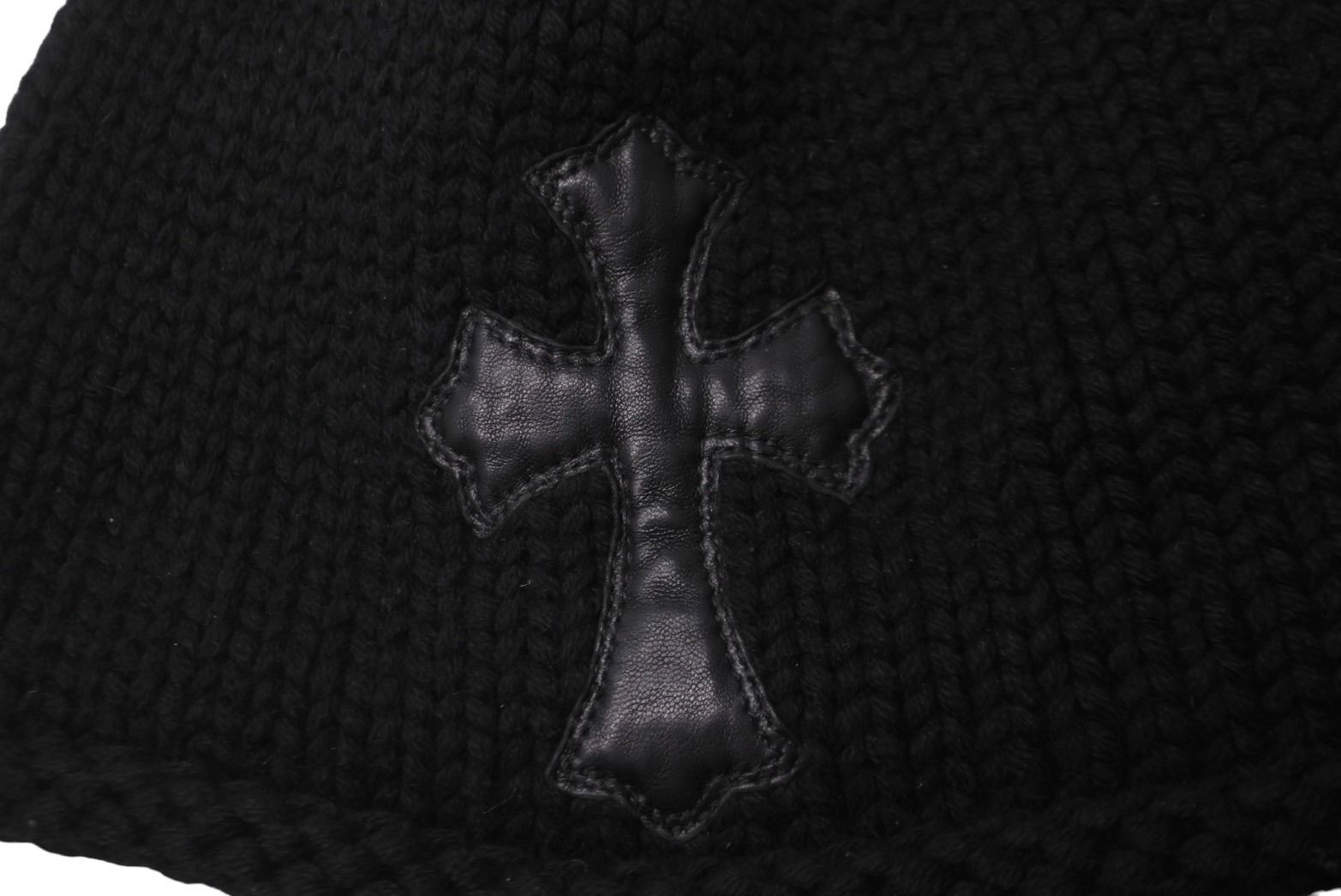 極美品 CHROME HEARTS クロムハーツ クロスパッチ カシミア ビーニー