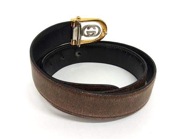 グッチ オールドグッチ ベルト GG インターロッキング ヴィンテージ レザー GUCCI グッチ ベルト ブラック インターロッキング レザー