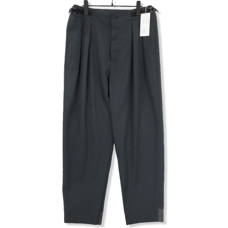 未使用 IRENISA イレニサ TWO TUCKS TAPERED TROUSERS IH-24SS-P034-DSW ツータック テーパード CHARCOAL 3 タグ付き 71009792