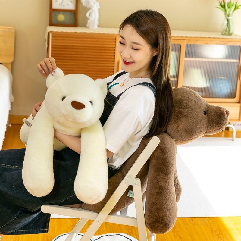 くま大きいぬいぐるみ抱き枕 特大 くま|テディベア 熊 動物 大きい|巨大 お誕生日プレゼント|熊縫い包み|クマ抱き枕|お祝い|ふわふわぬいぐるみ ホワイト 120cm 1