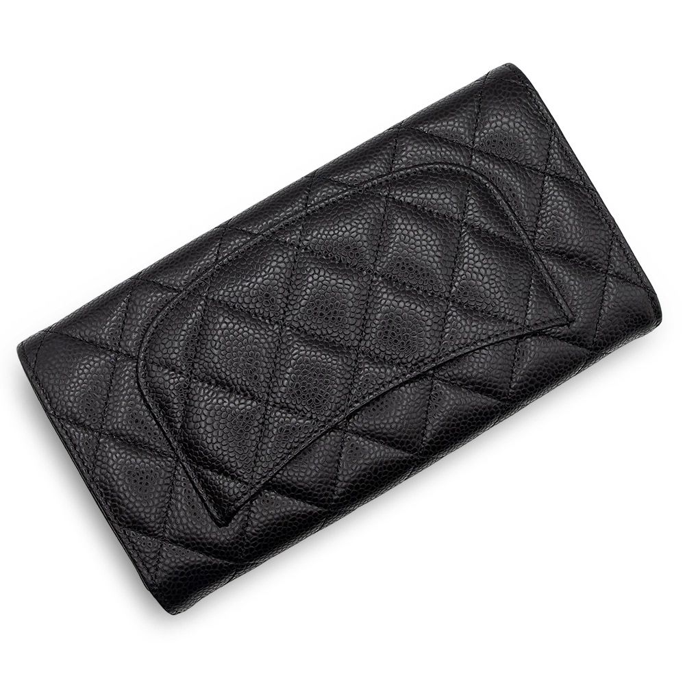 CHANEL シャネル 長財布 レディース マトラッセ ブラック AP0242