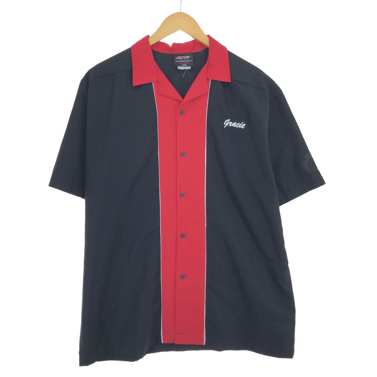 古着 ヒルトン HILTON オープンカラー ボウリングシャツ メンズL  /eaa447546 【中古】/eaa447546