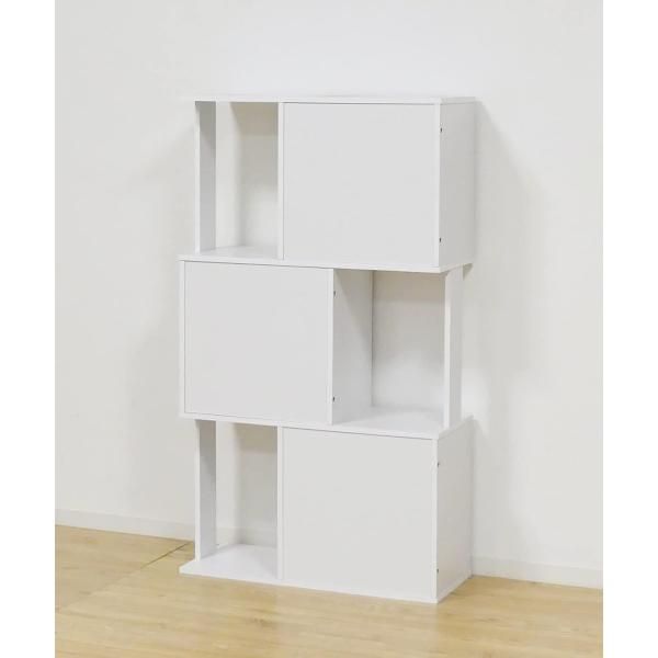 [新品] クロシオ(Kuroshio) 鍵付きスタイリッシュラック 3段 ホワイト