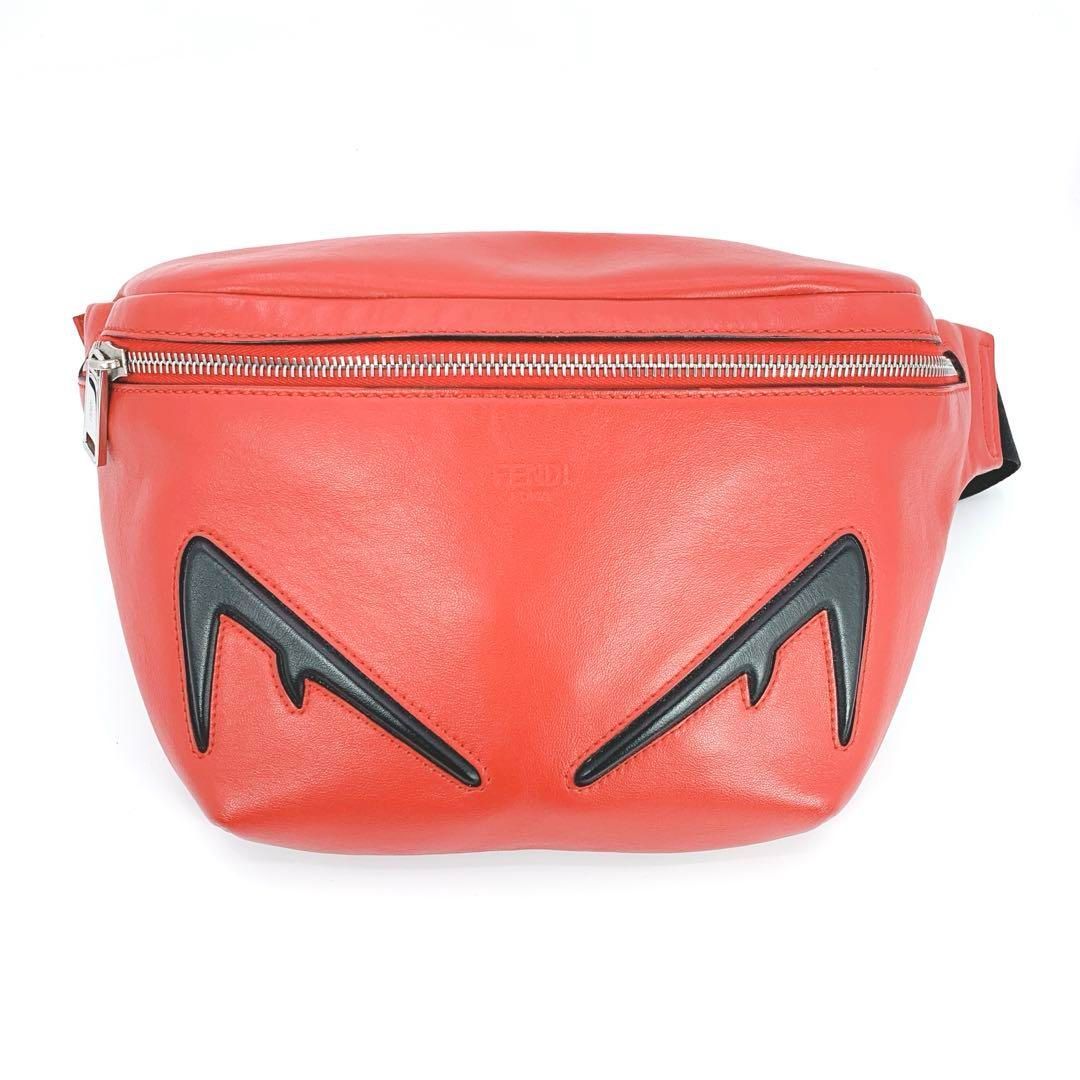 FENDI フェンディ ボディバッグ バグズ モンスター レッド