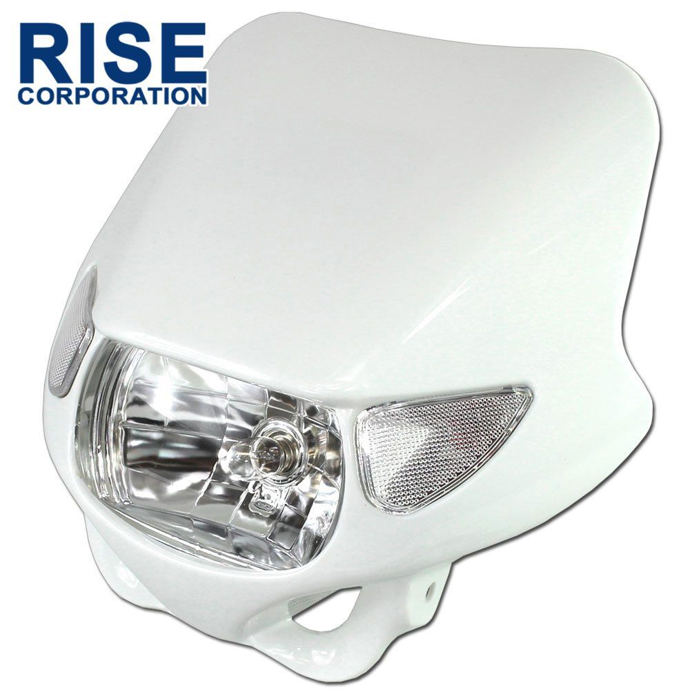 汎用 ウインカー付ヘッドライト ホワイト 白 フロント ヘッド
