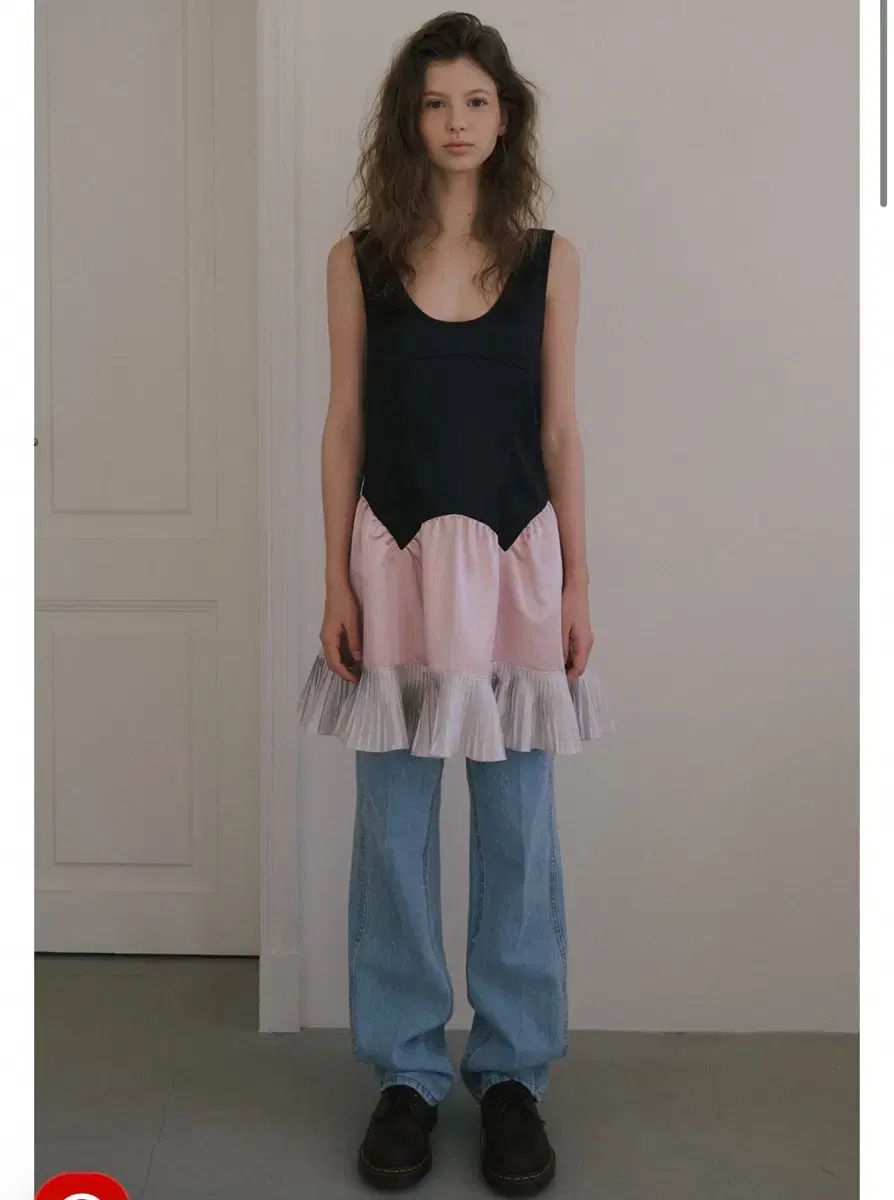 overdue flair オーバーデューフ COLOR BLOCK SHIRRING DRESS