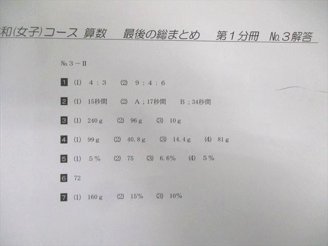QH04-017 希学園 小6 洛南・西大和(女子)コース プリント大量
