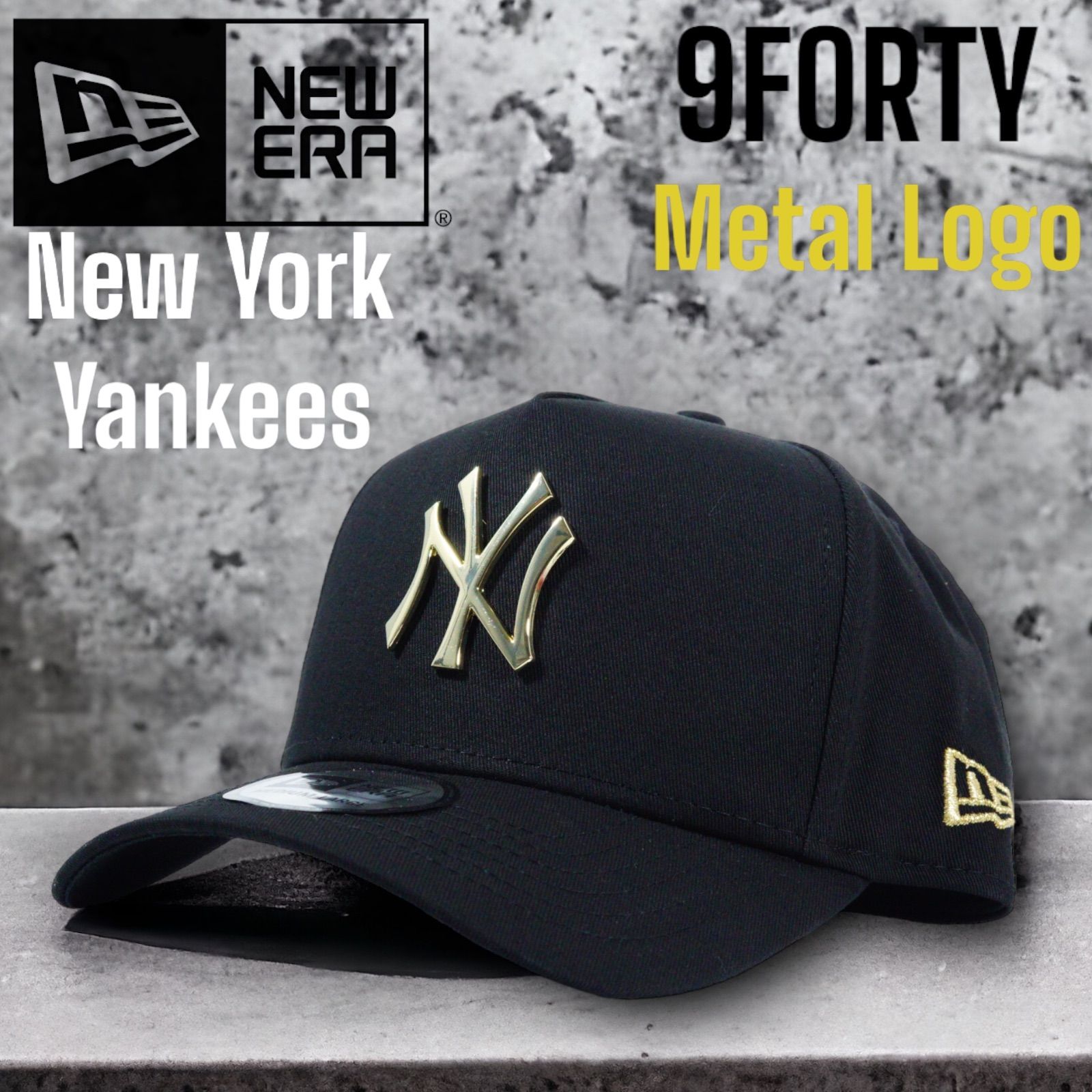 ◇日本未発売◇New Era 9FORTY New York Yankees ゴールドメタルロゴ 