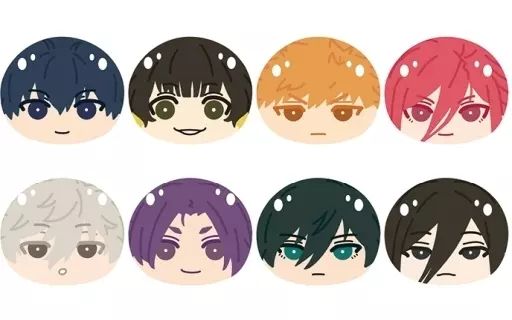 【中古】ぬいぐるみマスコット・ぬいぐるみバッジ 全8種セット 「ブルーロック おまんじゅうにぎにぎマスコット」