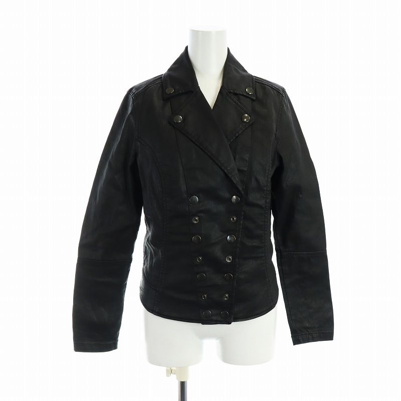 ディーゼル DIESEL タグ付き ジョグジーンズ ライダース ジャケット ダブル コーティングデニム S 黒 ブラック A01065-069QJ GY18 |MQ