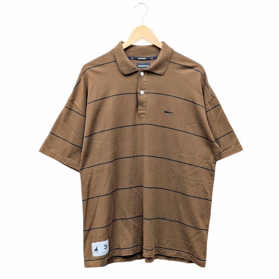 DESCENDANT ディセンダント HORIZONTAL STRIPE POLO SS CACHALOT 刺繍