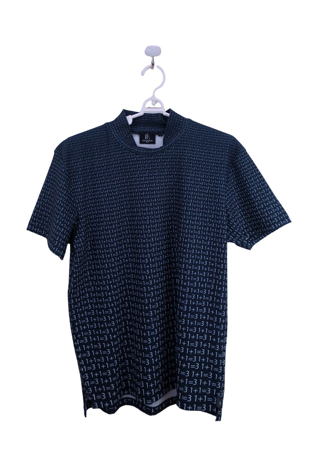 1PIU1UGUALE3 GOLF 総柄 半袖 モックネックTシャツ サイズ：1 1PIU1UGUALE3 GOLF 半袖モックネックTシャツ 総柄 ホワイト
