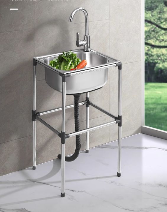 万能 キッチンステンレス製洗菜盆 単槽 スタッフ付き 洗浄槽 洗碗池 水槽 年代物の
