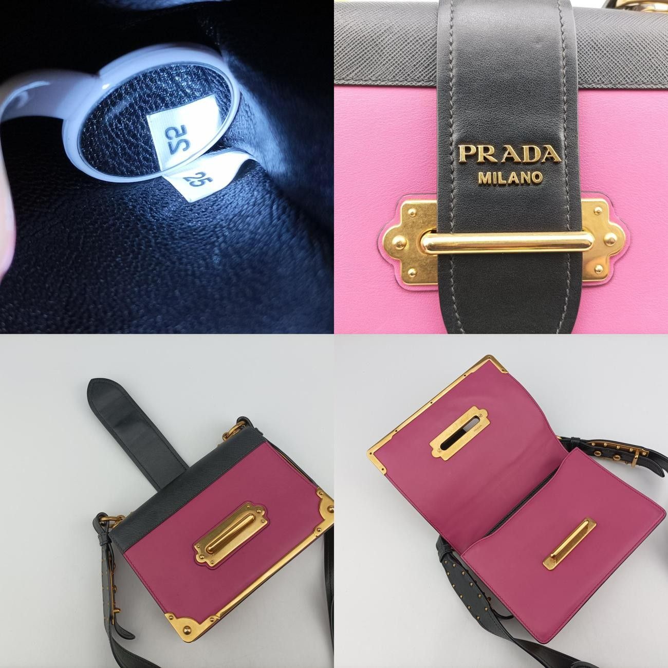 ピンク×ブラック レザー