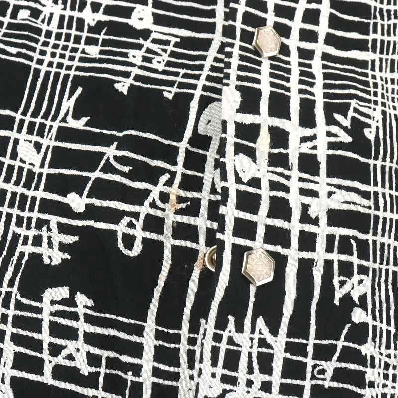 狂気を帯びて交わる五線のロングシャツ　hazama 7/1まで限定販売】ハザマ hazama 狂気を帯びて交わる五線の