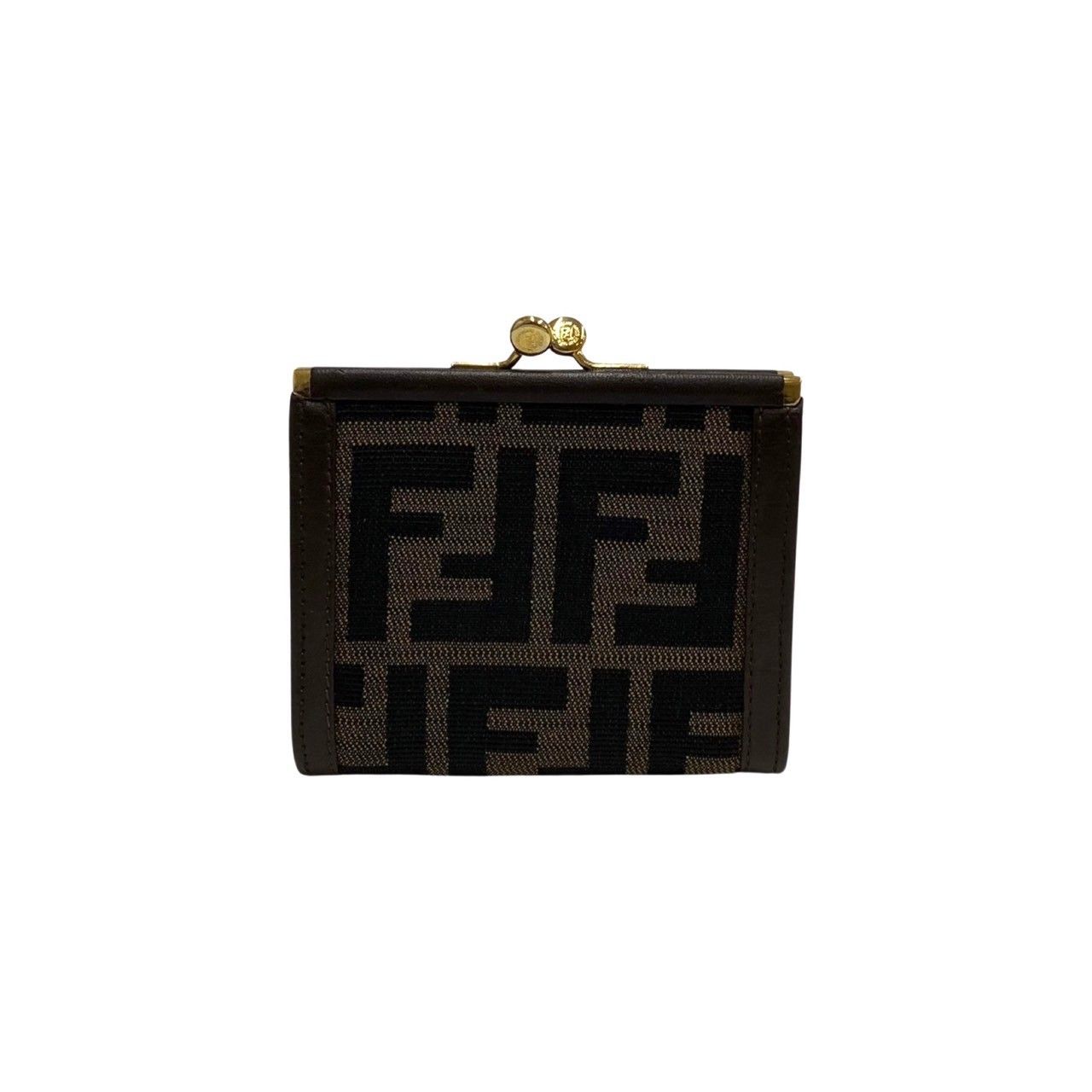 FENDI フェンディ コインケース 小銭入れ ズッカ FF柄 ほぼ未使用 FENDI フェンディ ズッカ 柄 FF ロゴ 金具 レザー 本
