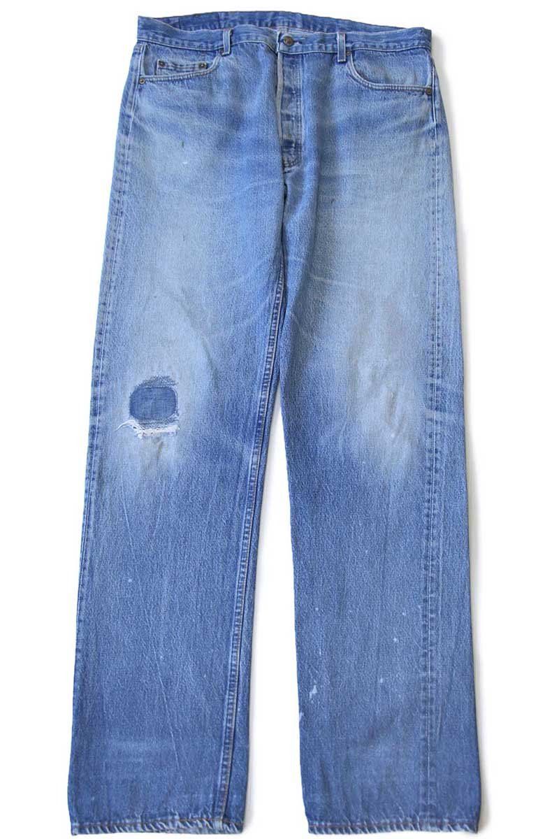 80s USA製 Levi'sリーバイス 501 ダメージ リペア デニムパンツ