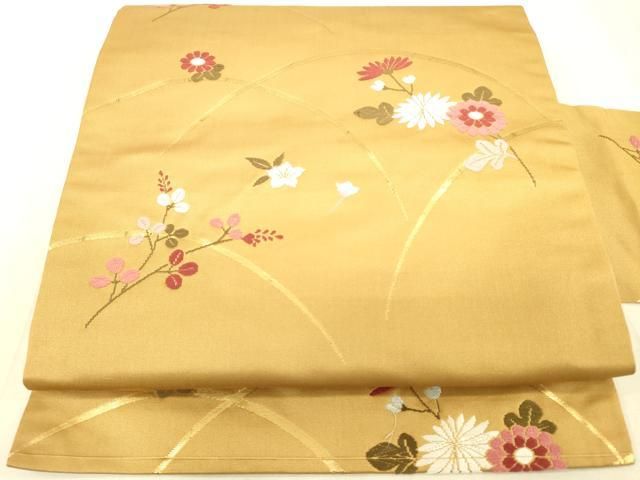 平和屋着物○本場筑前博多織 八寸名古屋帯 変わり格子 正絹 逸品