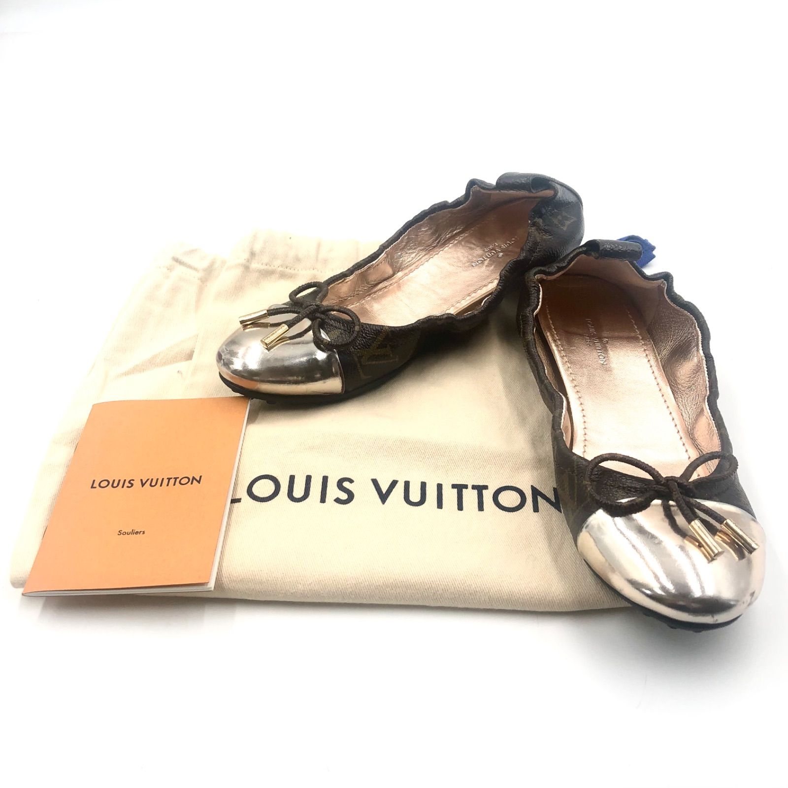 □美品□LOUIS VUITTON ルイヴィトン モノグラム バレエシューズ 