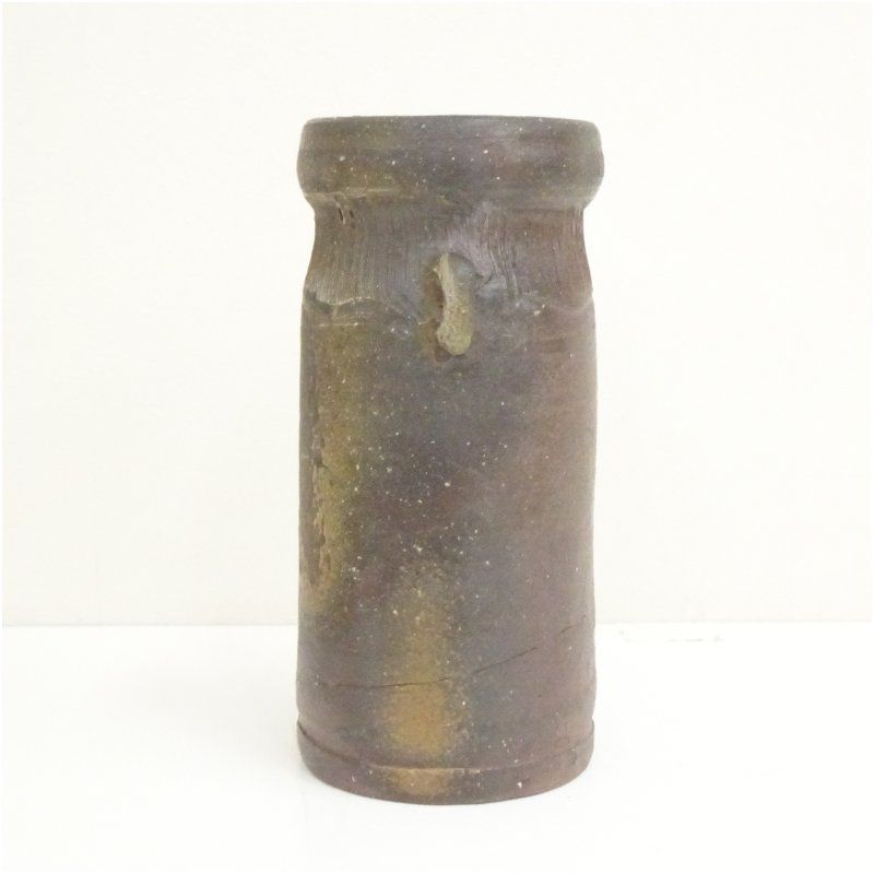 備前焼 山本出造 花入（共箱）花入れ 茶道 茶道具 花瓶 花器