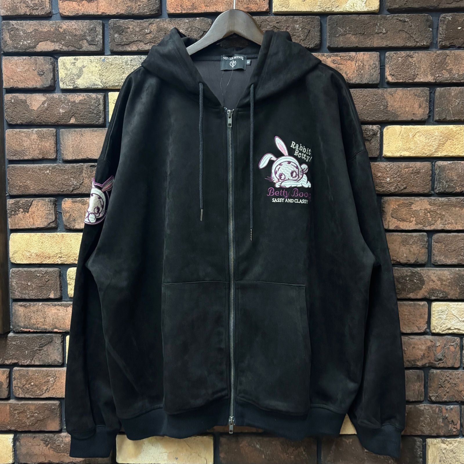 BETTY BOOP/ベティブープ プレーティングZIPパーカー】長袖 RABBIT