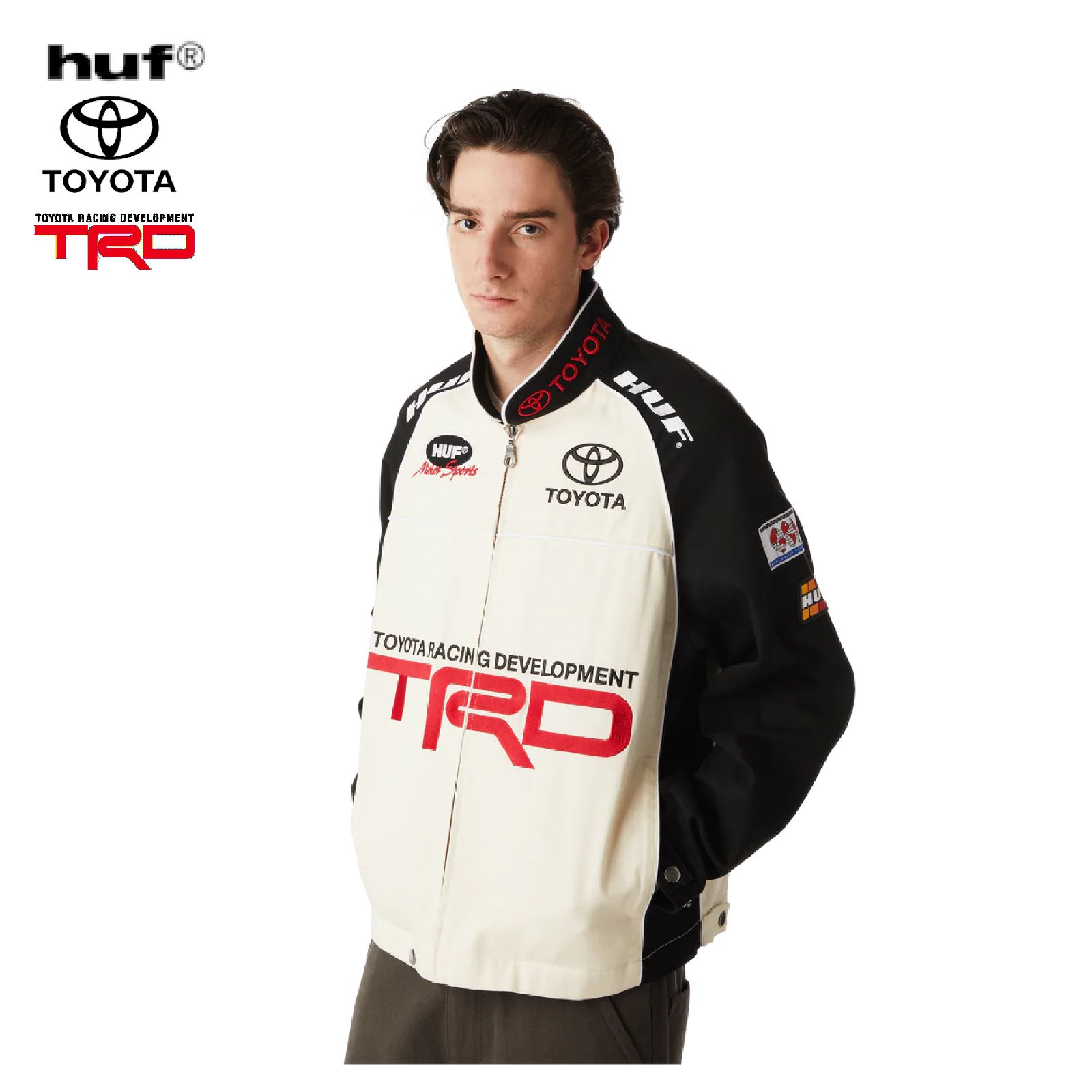 新品] HUF X TOYOTA TRD PODIUM RACING JACKET [JK00486-MLT-CREAM 