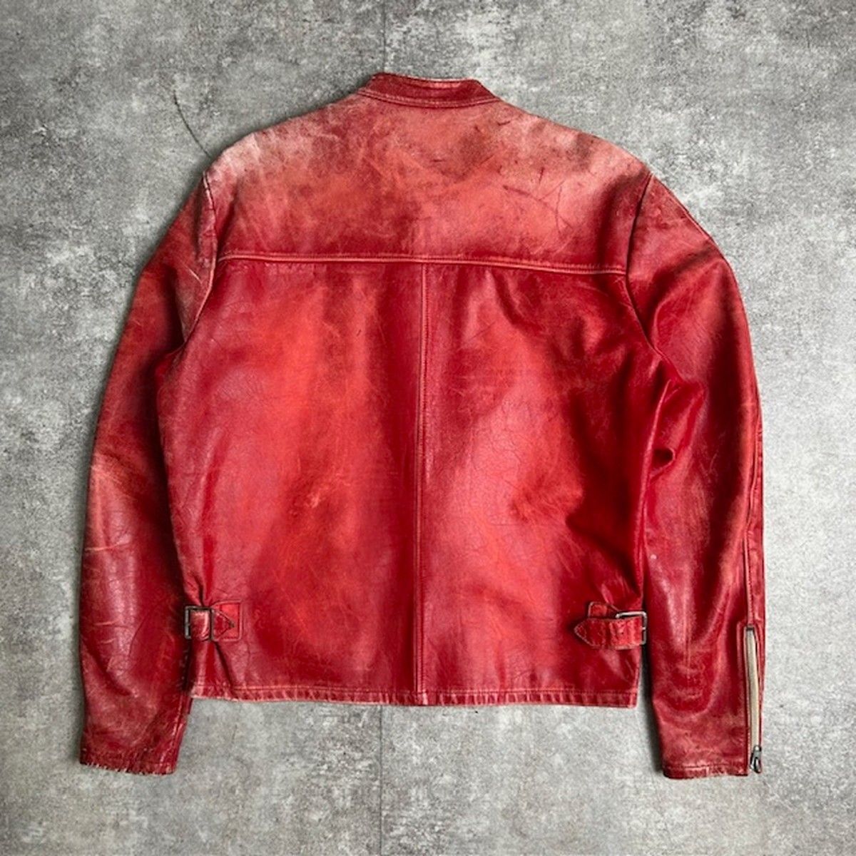 VINTAGE ヴィンテージ レザージャケット シングルライダース 赤 OLD LEATHER JACKET ヴィンテージ シングルライダースジャケット