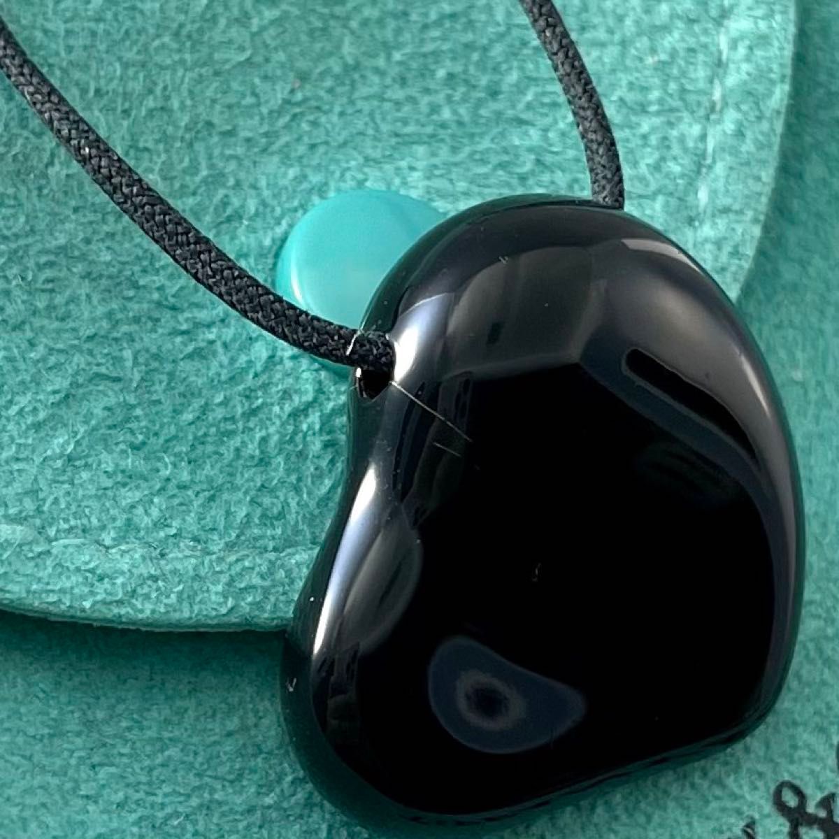 ティファニー 希少 エルサペレッティ 黒 漆 ハート ネックレス P1fe