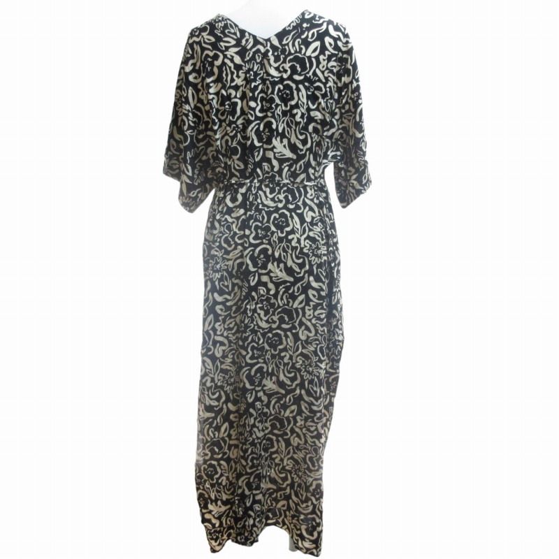 ライト WRYHT タグ付 23SS SLIT NECK PAJAMA DRESS BLACK FLOWER 