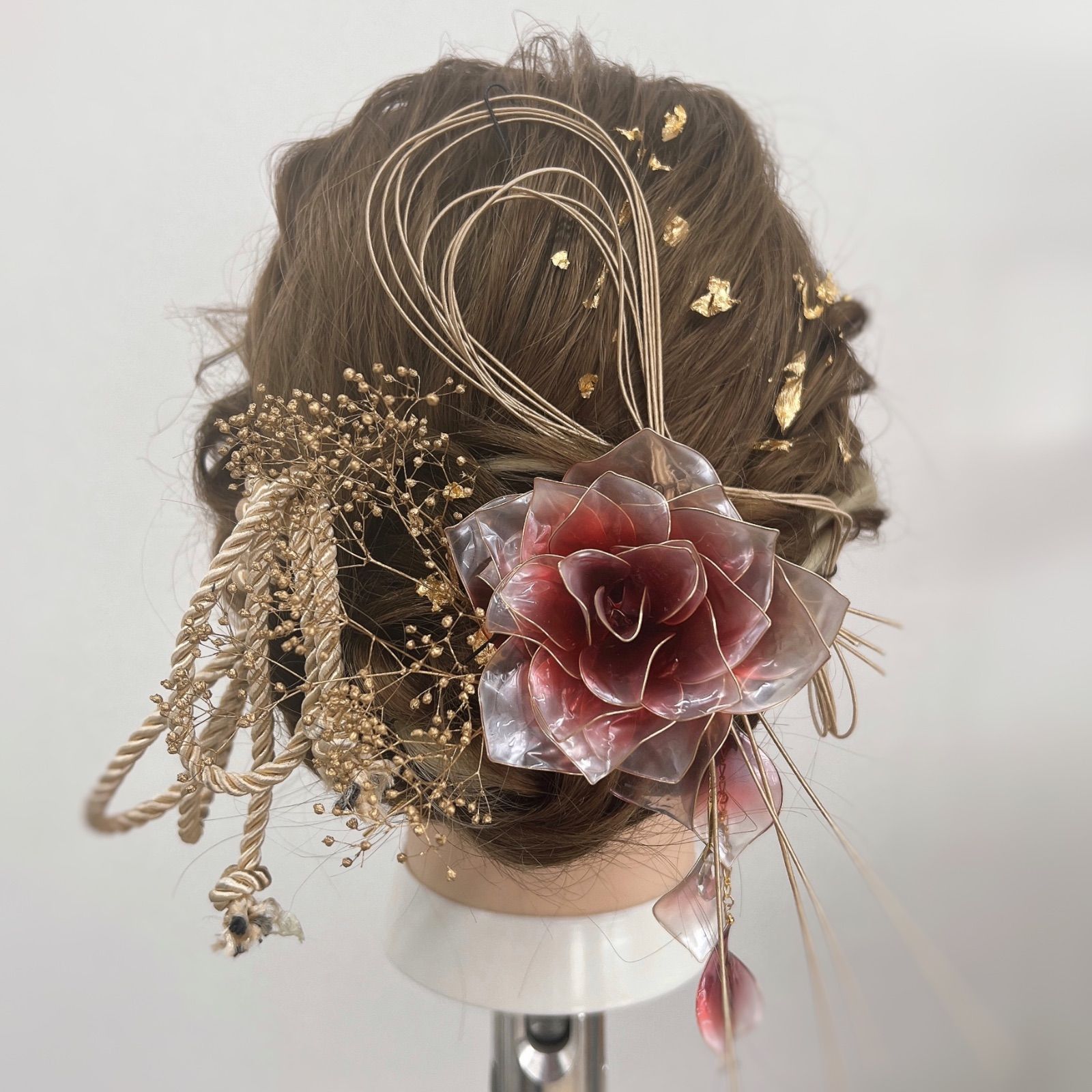 お得な2点set】薔薇 「愛情」ヘッドドレス かすみ草 ドライ お得な2点set】薔薇 「愛情」ヘッドドレス かすみ草 ドライ