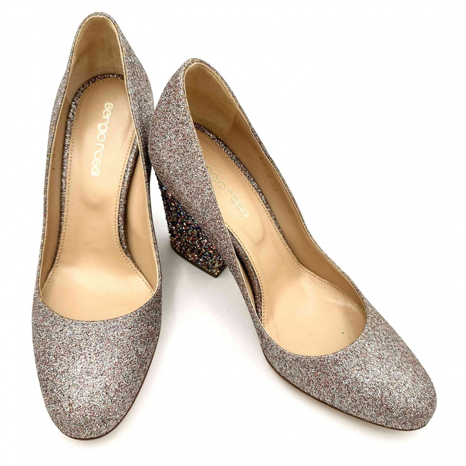 Sergio Rossi ハイヒール グリッター ビブラムソール ラメ 618T