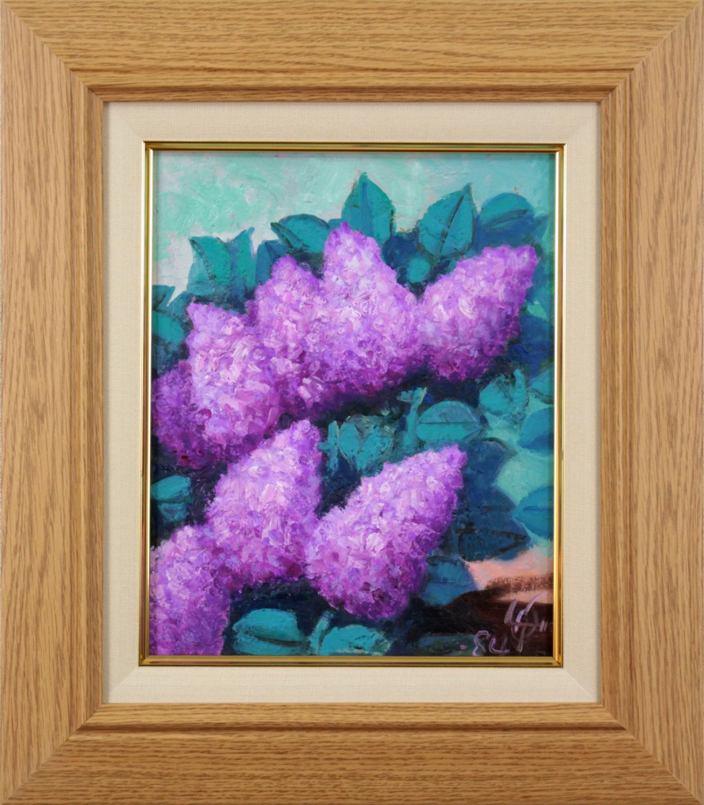 阿部乙人『ライラック』油彩画【真作保証】 絵画 阿部乙人『ライラック』油彩画【真作保証】 絵画 - メルカリ