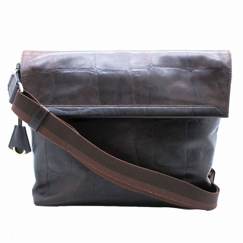 アニアリaniaryフラップ付きショルダーバッグ 中古ダークブラウン  