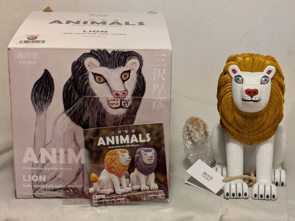 海洋堂 ANIMALS 三沢厚彦 ライオン ゴールド - メルカリ