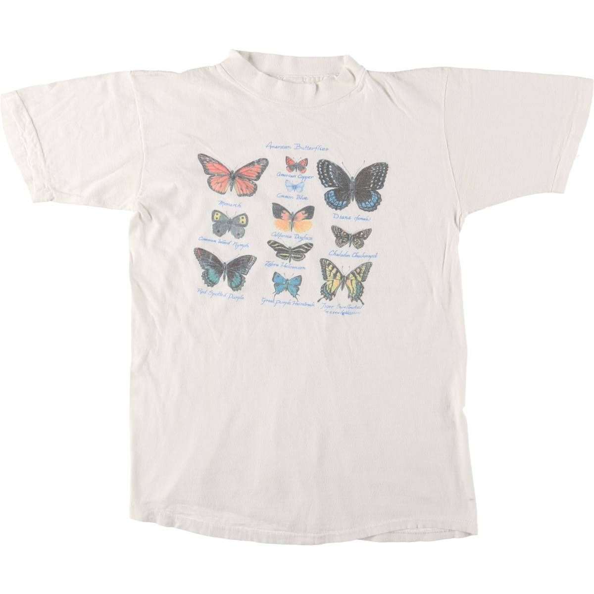 古着 90年代 蝶柄 アニマルTシャツ レディースM相当 ヴィンテージ|eaa541410