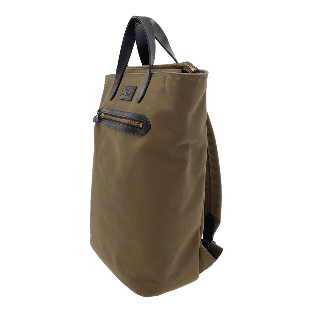 ポロラルフローレン レザートリム キャンバス コンバーチブル トート