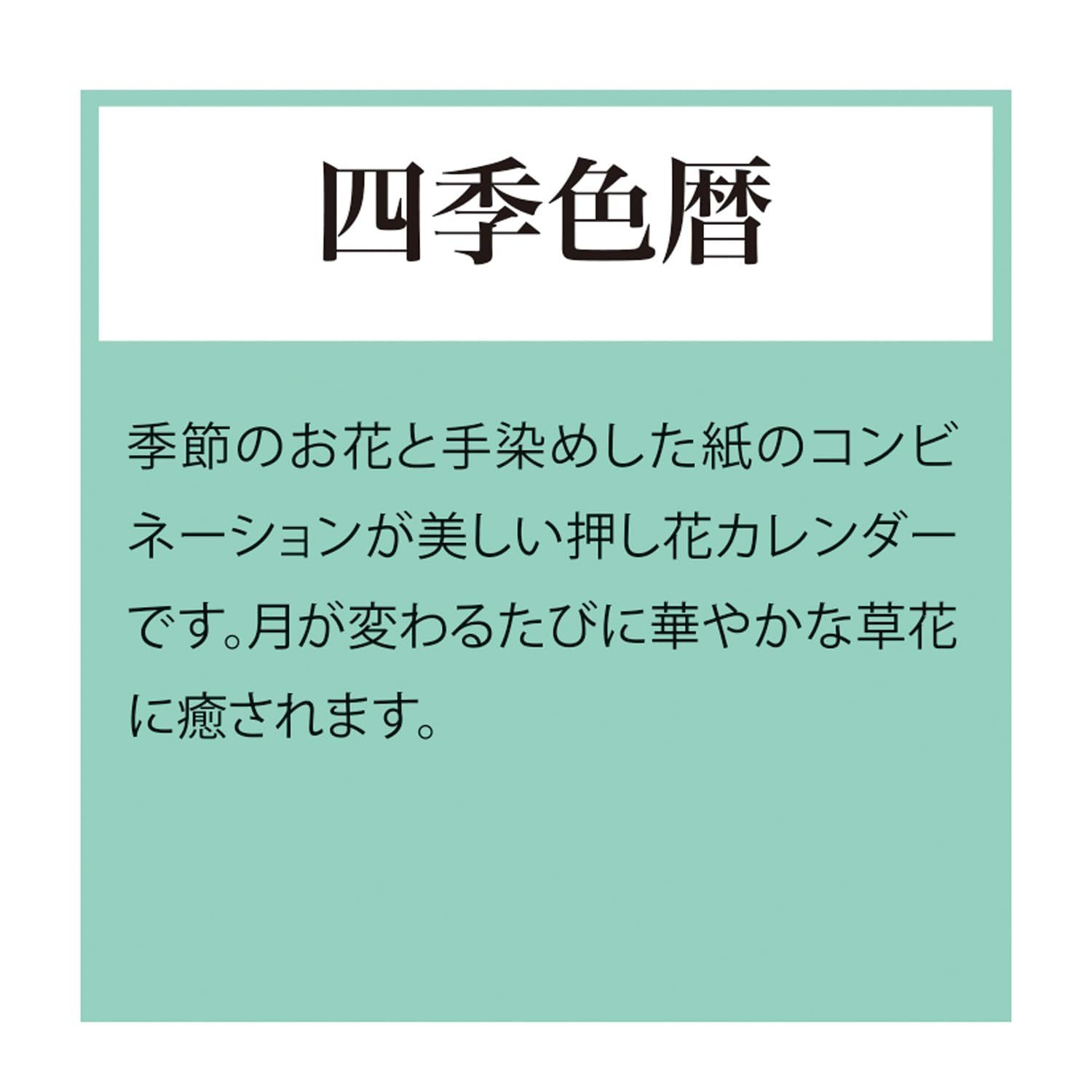 【人気商品】四季色暦 カレンダー 壁掛け 押し花 2024年 AM13092 2024年 学研ステイフル 1月始まり