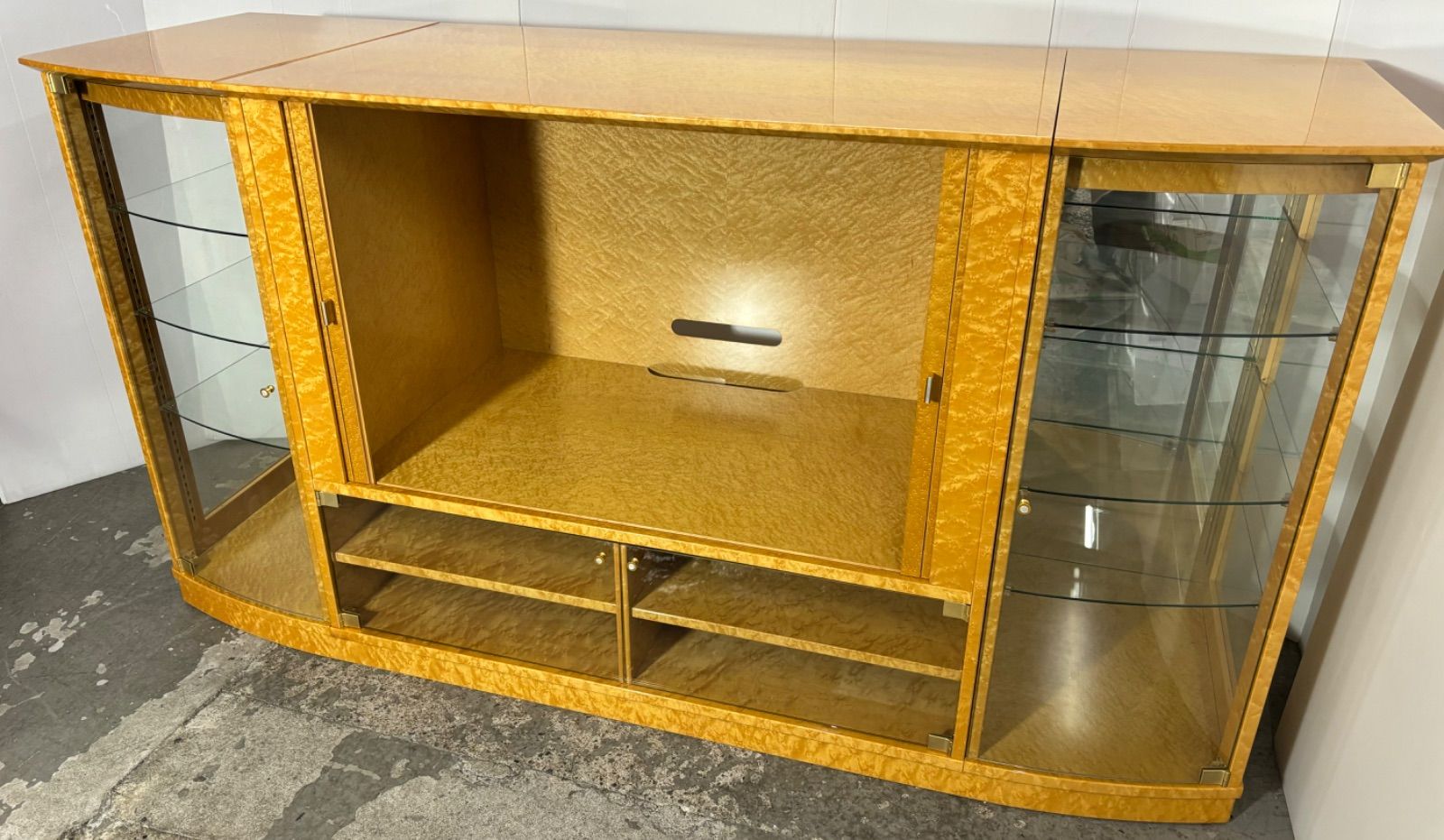 飾り棚 ディスプレイ ガラスケース バーズアイ メープル 和洋 サイド