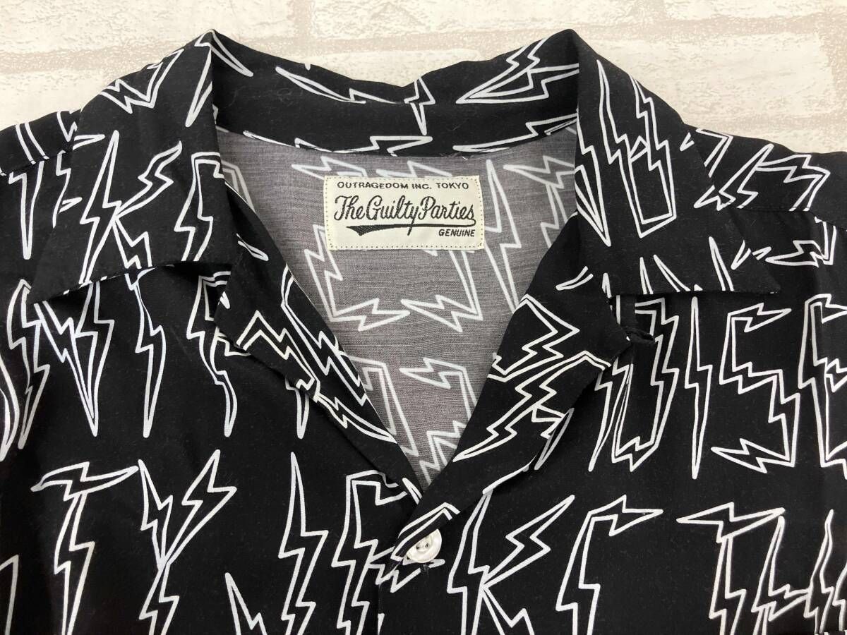  WACKOMARIA ワコマリア アロハシャツ アロハブロッサム 長袖 オープン レーヨン ブラック 稲妻 メンズ L その他 小物