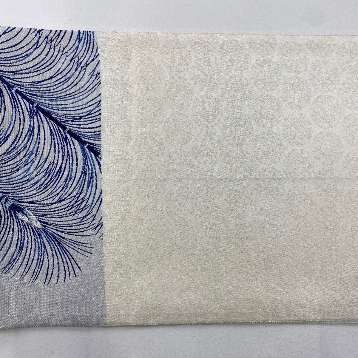 名品 袋帯 グレー 藍染 幾何学 六通 正絹 名品 袋帯 グレー 藍染 幾何学 六通 正絹 - メルカリ