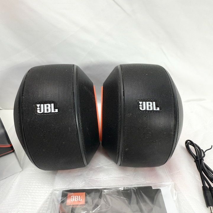 JBL ポータブルスピーカー ブラック/オレンジ JBL Pebbles バスパワード USBスピーカー ブラック オレンジリング