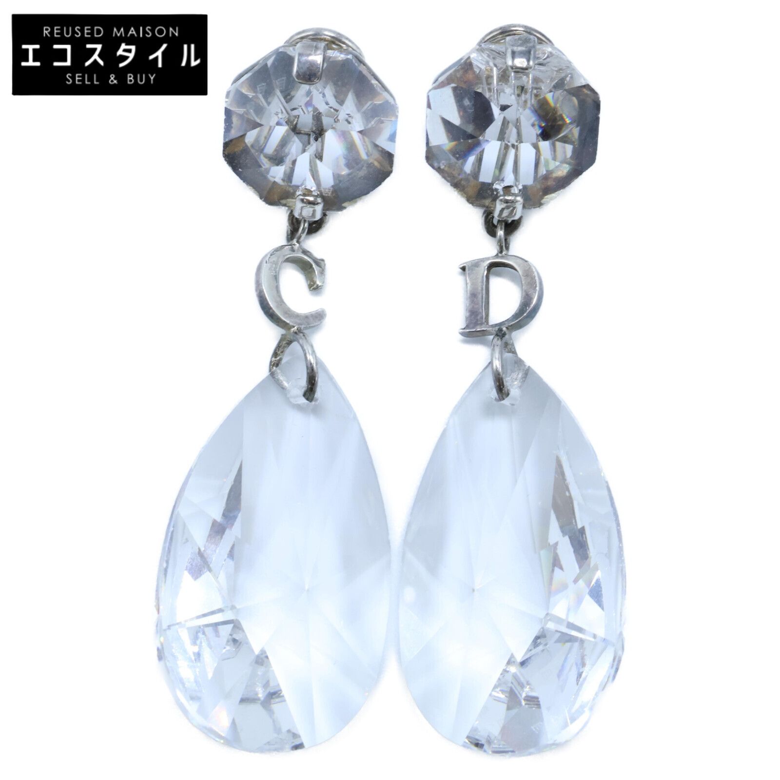 DIOR ディオール 925 CDモチーフ スワロフスキークリスタル ドロップ