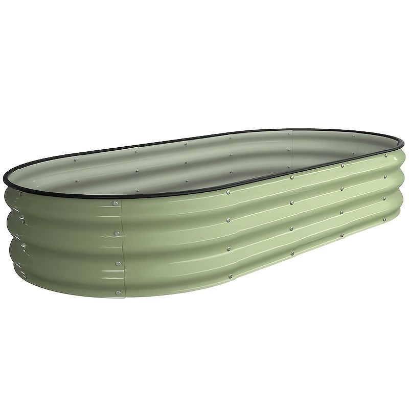 安全エッジ付き屋外亜鉛メッキフラワーポット 野菜 果物 花 ハーブ用の大型金属製高床庭園ベッドキット 6x3x1ft 約1.8x0.9x0.3m