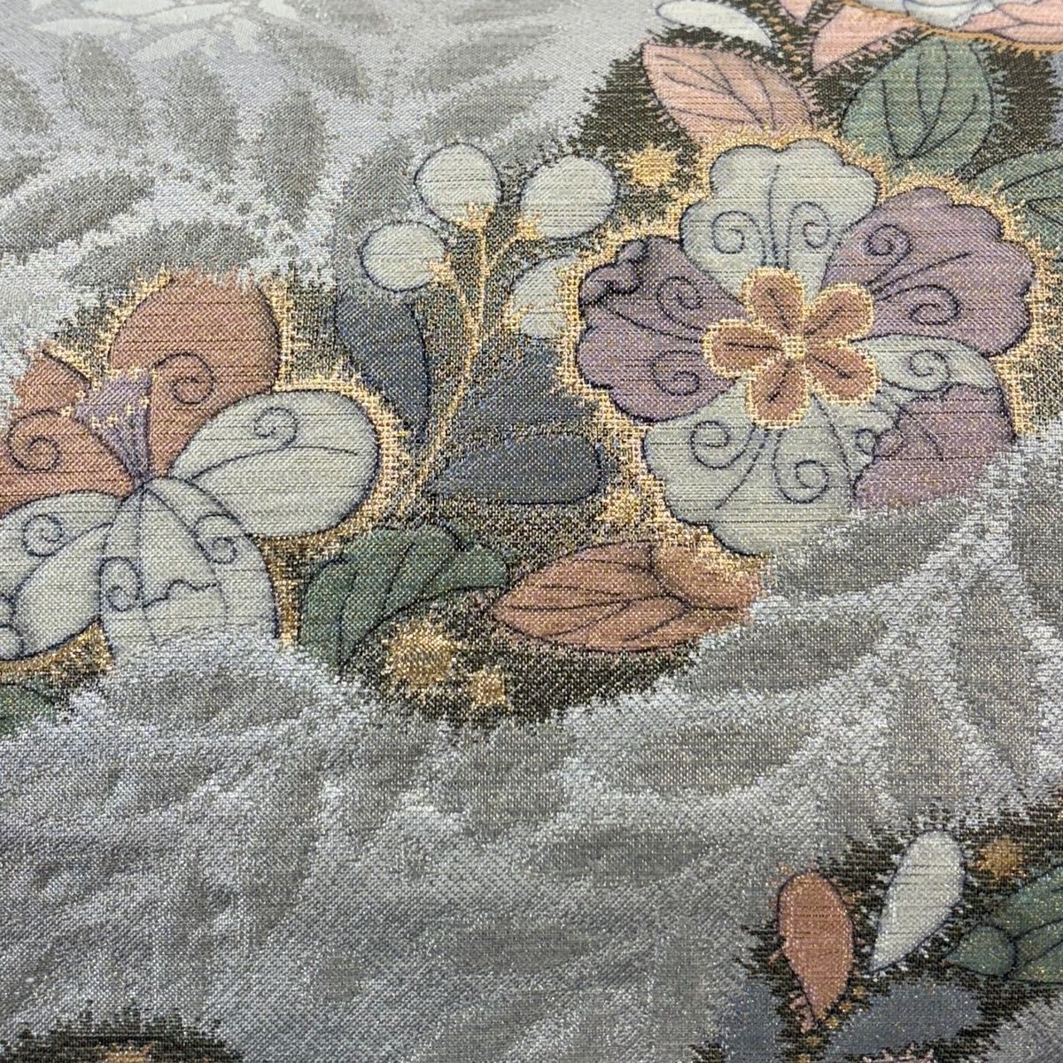 袋帯　辻ヶ花　刺繍　藍染　掬い　着物　093w o 袋帯辻ヶ花刺繍藍染掬い着物093w o