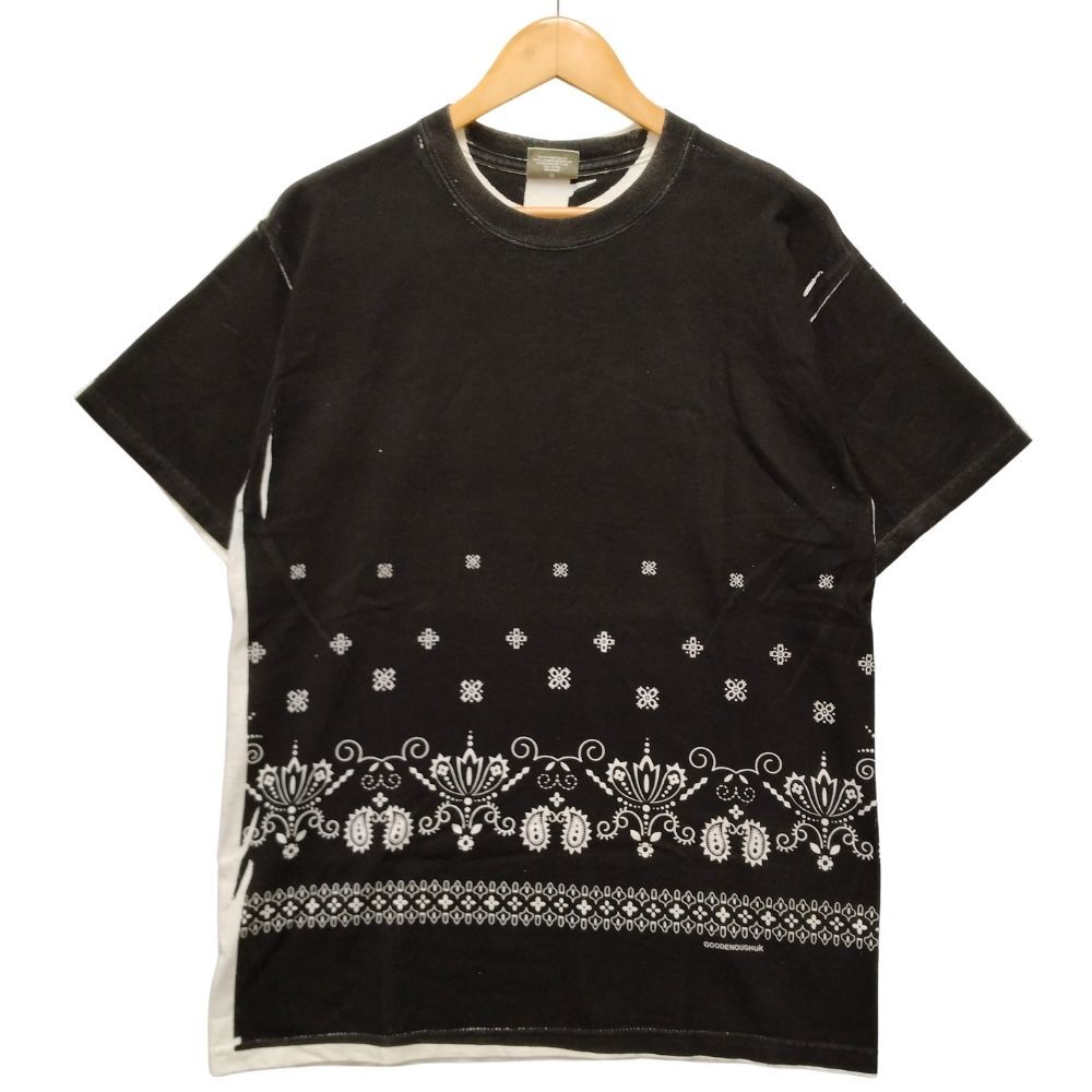 GOODENOUGH グッドイナフ ペイズリー 転写プリント 半袖Ｔシャツ ブラック/ホワイト サイズ M 正規品 / 51058